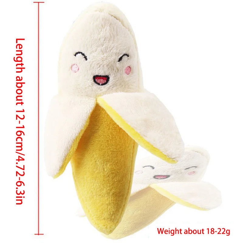 7-piece set of puppy sound toys, loose plush pet chewing, plush fruit snacks and vegetable puppy toys, suitable for cute play