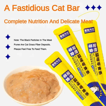 50Pcs Cat Snacks Chicken Flavored Cat Grass Cat Strips Nutritional Weight Gain 0 Added Training Reward Cat Snacks Cat Wet Food