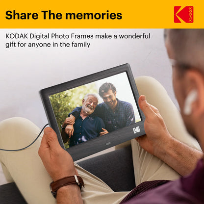 KODAK 7 Inch Digital Photo Frame with Remote Control, 1024*600 HD Screen, Electronic Album Video Music Clock Calendar Player