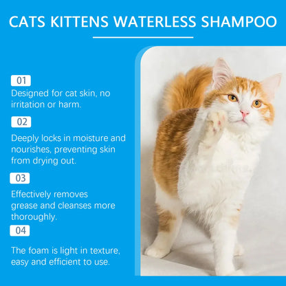 Waterless Dog Shampoo Moisturizing Hair Body Deodorizing Dry Cleaning Body Wash Conditioner Itch Relief Mite Pet No Washing Gel