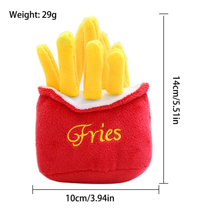 7-piece set of puppy sound toys, loose plush pet chewing, plush fruit snacks and vegetable puppy toys, suitable for cute play