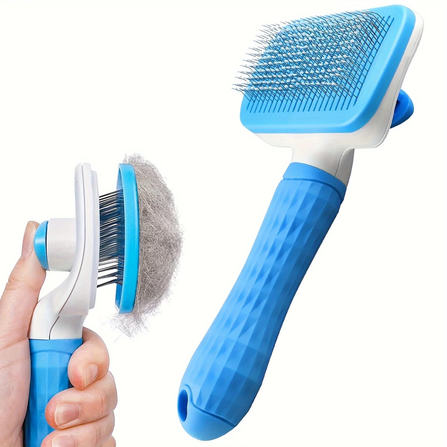 Easy-Clean Pet Grooming Brush Gentle Deshedding Massage Comb with One-Click Hair Removal Dog Grooming for Dogs & Cats Easy-Clean