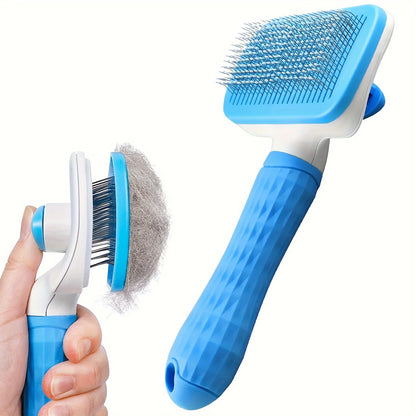 Easy-Clean Pet Grooming Brush Gentle Deshedding Massage Comb with One-Click Hair Removal Dog Grooming for Dogs & Cats Easy-Clean