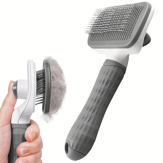 Easy-Clean Pet Grooming Brush Gentle Deshedding Massage Comb with One-Click Hair Removal Dog Grooming for Dogs & Cats Easy-Clean