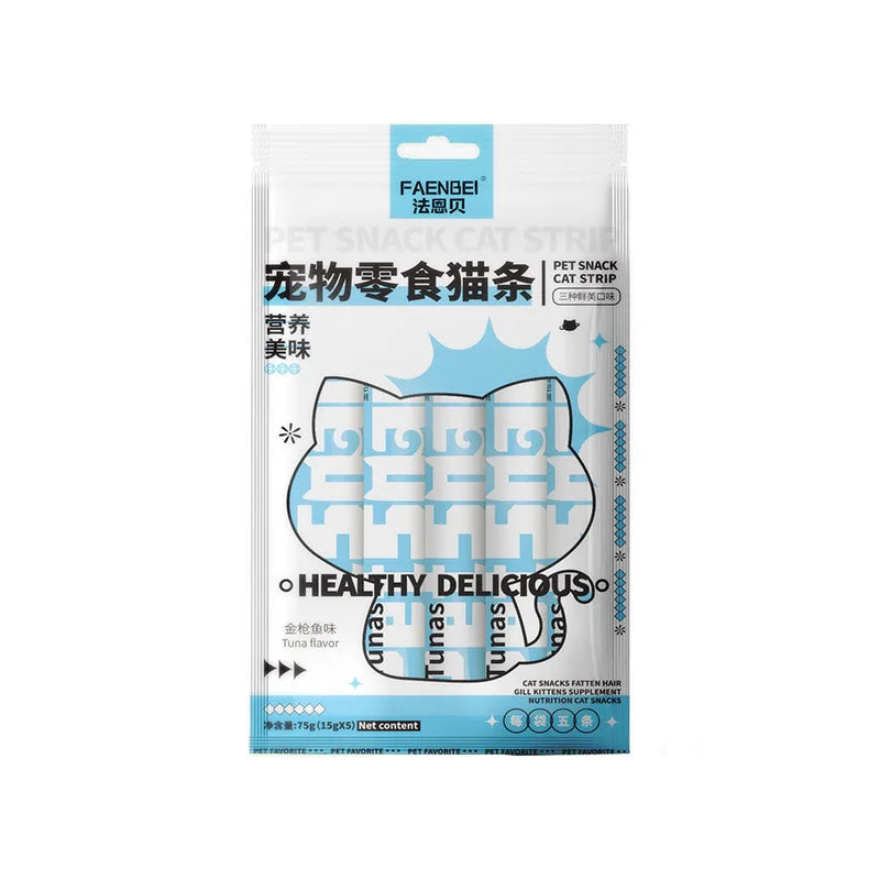 Pet Snacks Cat Strips Young Cat Wet Food Pack Nutrition Chicken Cod Salmon Formula Mixed Flavor Cat Liquid Snacks