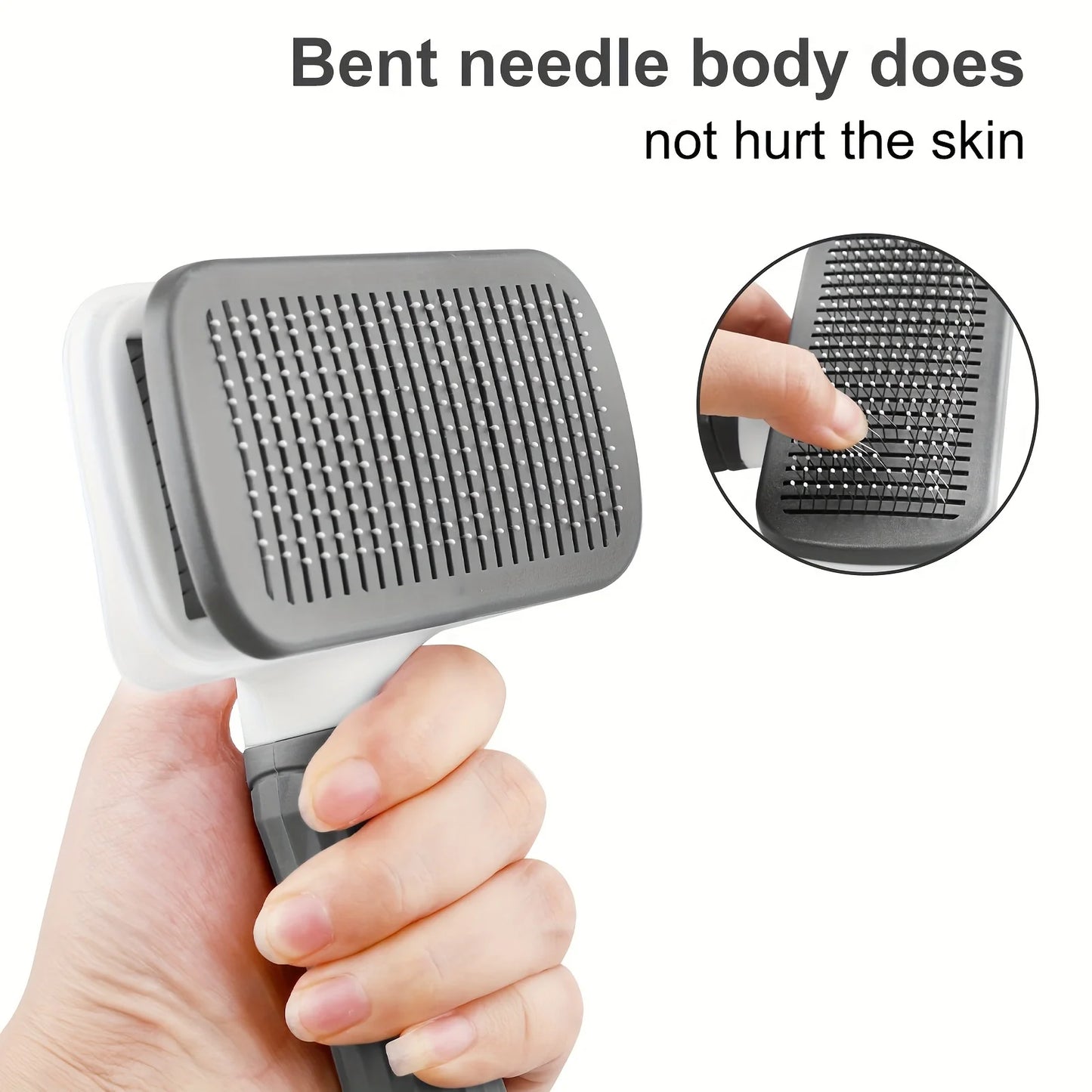Easy-Clean Pet Grooming Brush Gentle Deshedding Massage Comb with One-Click Hair Removal Dog Grooming for Dogs & Cats Easy-Clean